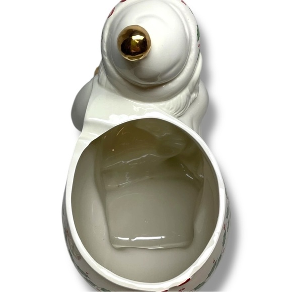 Lenox Vintage Holiday Santa Cookie Jar 1999 Christmas Toy Sack Holly Berry 13.5” - Picture 9 of 11